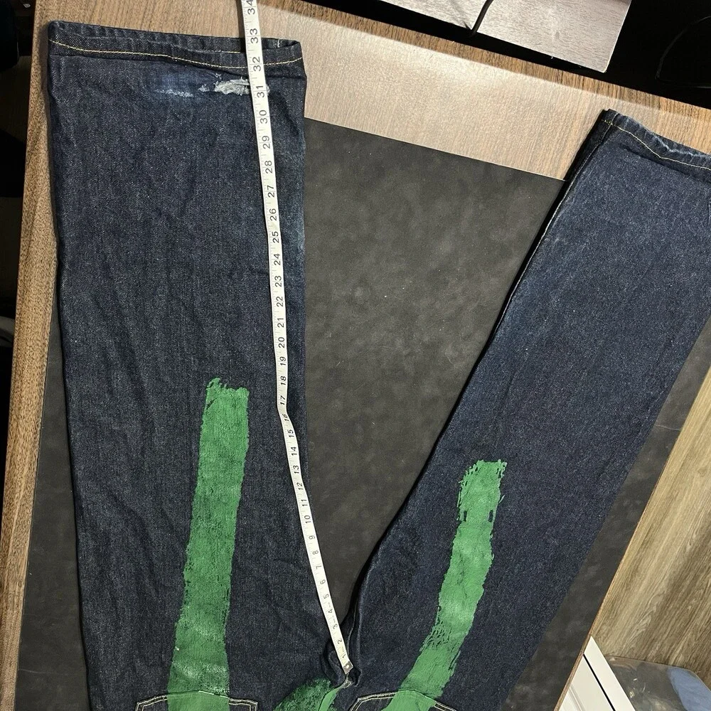 Evisu Raw Buckle Back Denim Rare No 2 Size 40 Vintage Baggy JNCO Japan Seagull